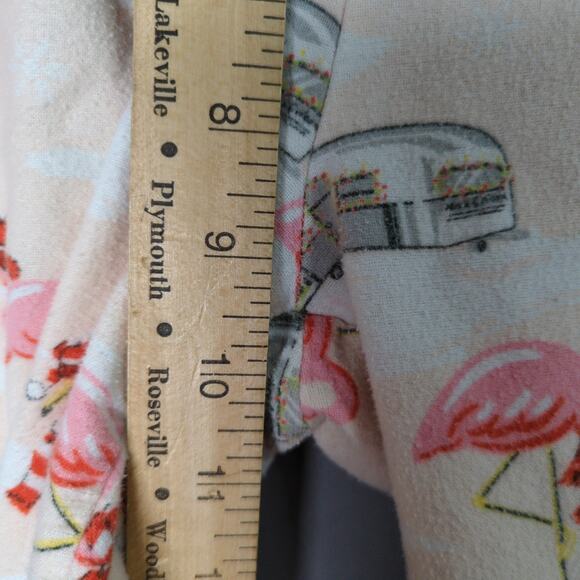 Nick and Nora Pajama Pants Womens M White Camper Flamingo Lounge - Picture 5 of 8